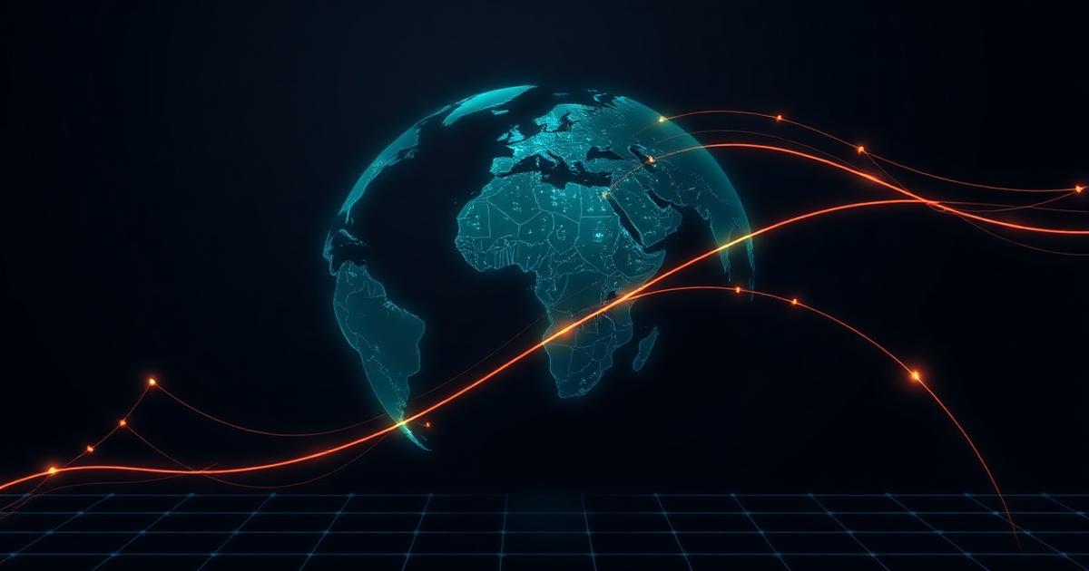 Globale Devisenströme als abstrakte Datenvisualisierung zum Thema Forex-Trading