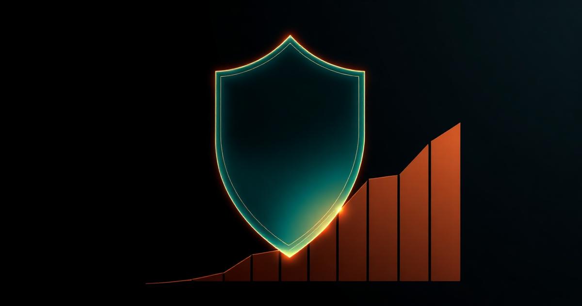 Schutzschild über einem Balkenchart als Symbol für Risikomanagement im Trading