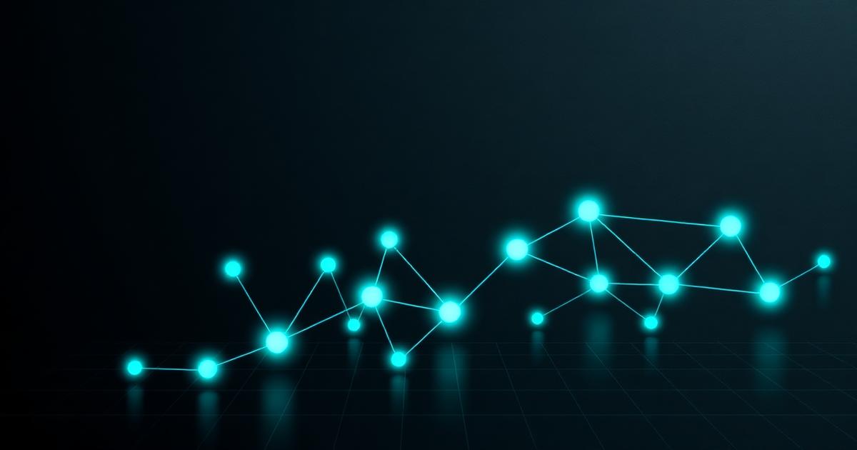 Vernetzte Entscheidungsknoten über einem Kursverlauf als Symbol für Trading-Strategien