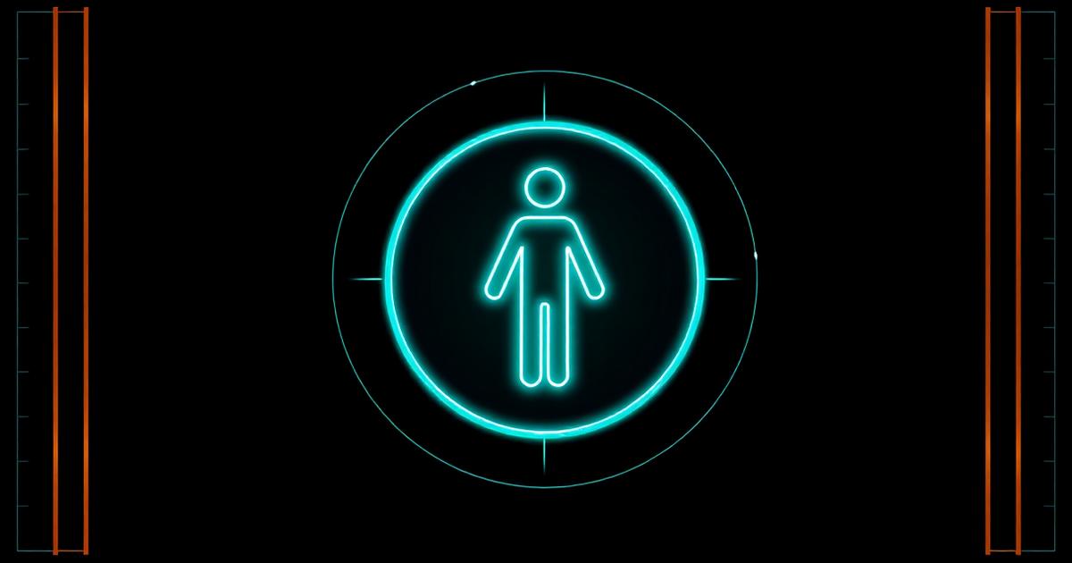 Zugänglichkeitssymbol aus Rasterlinien im Portal-Design